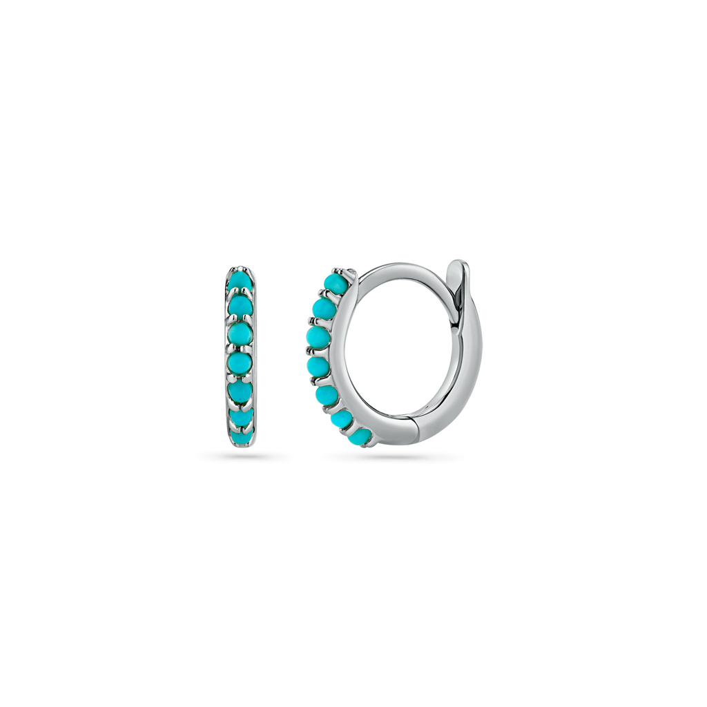 Turquoise Huggie Hoop Earrings O74547