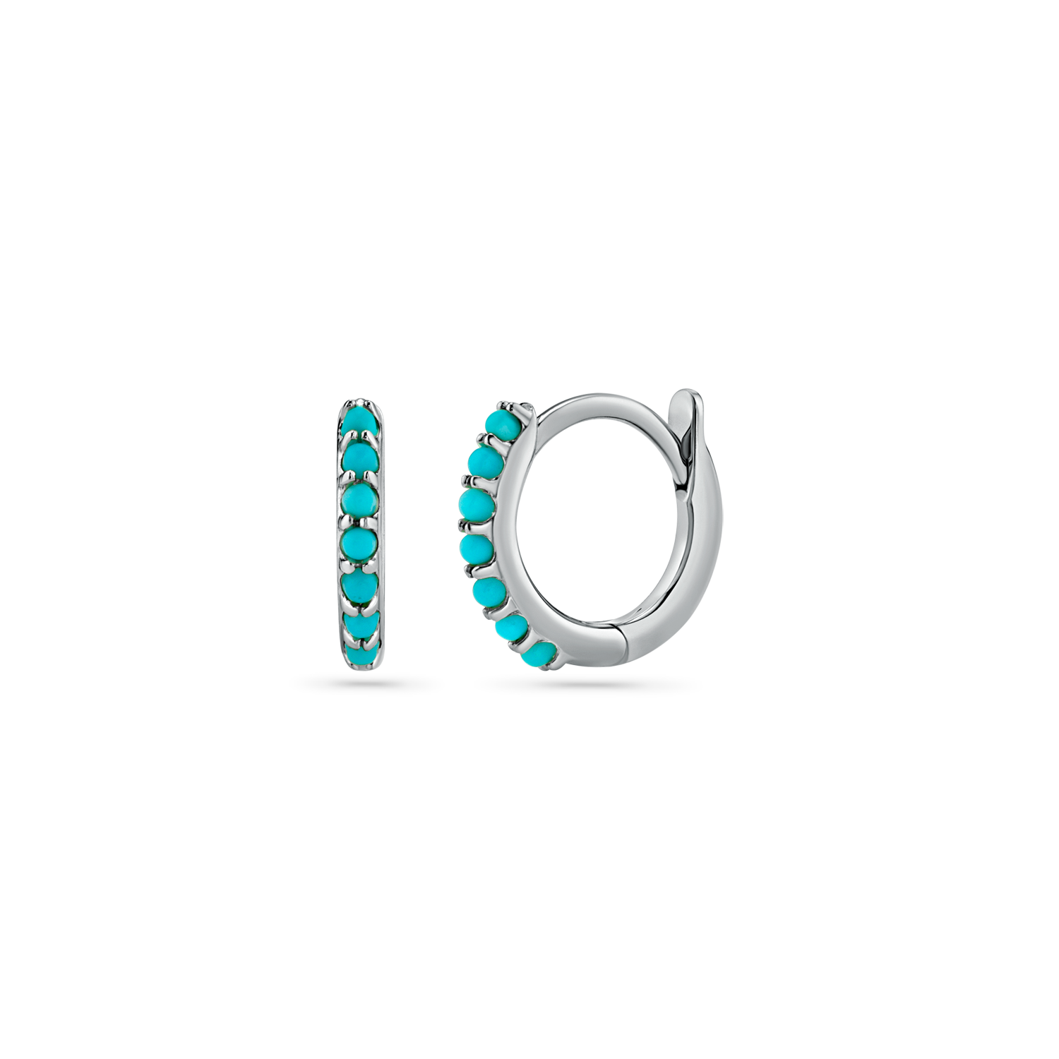 Turquoise Huggie Hoop Earrings O74547