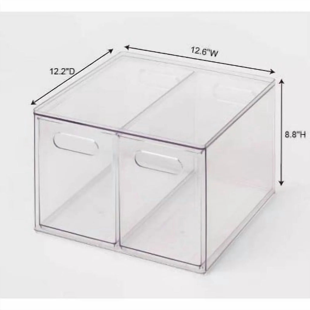2 Drawer Clear Acrylic Utility Bins V800
