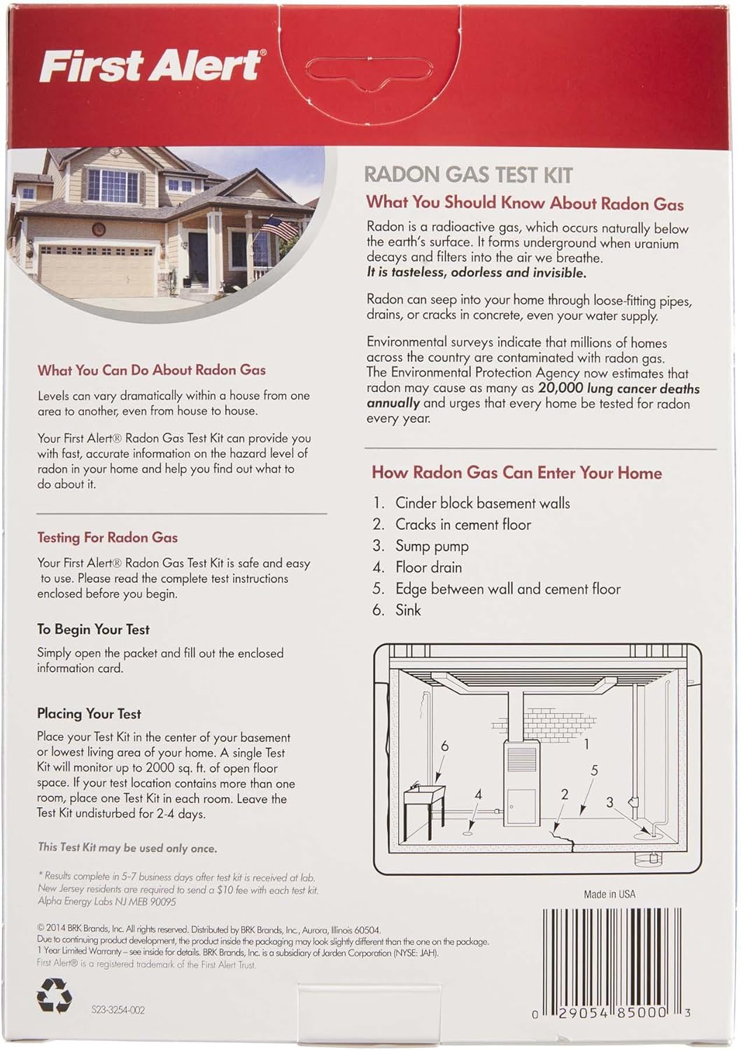 Radon Gas Test Kit Y862
