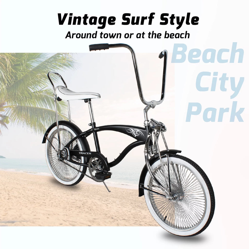 20 inch Matte Black Beach Cruiser Bike E98236