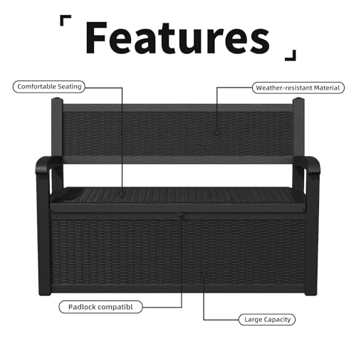 Waterproof Resin Storage Bench P531