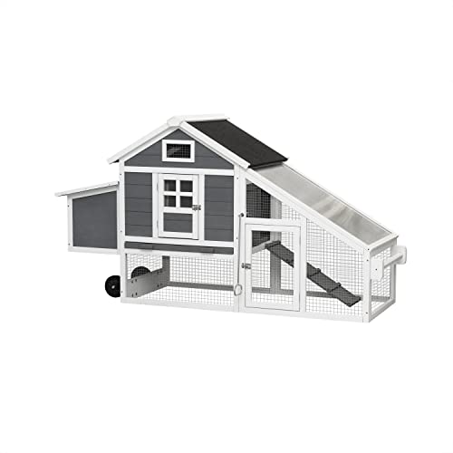 Large Wooden Chicken Coop with Wheels X489
