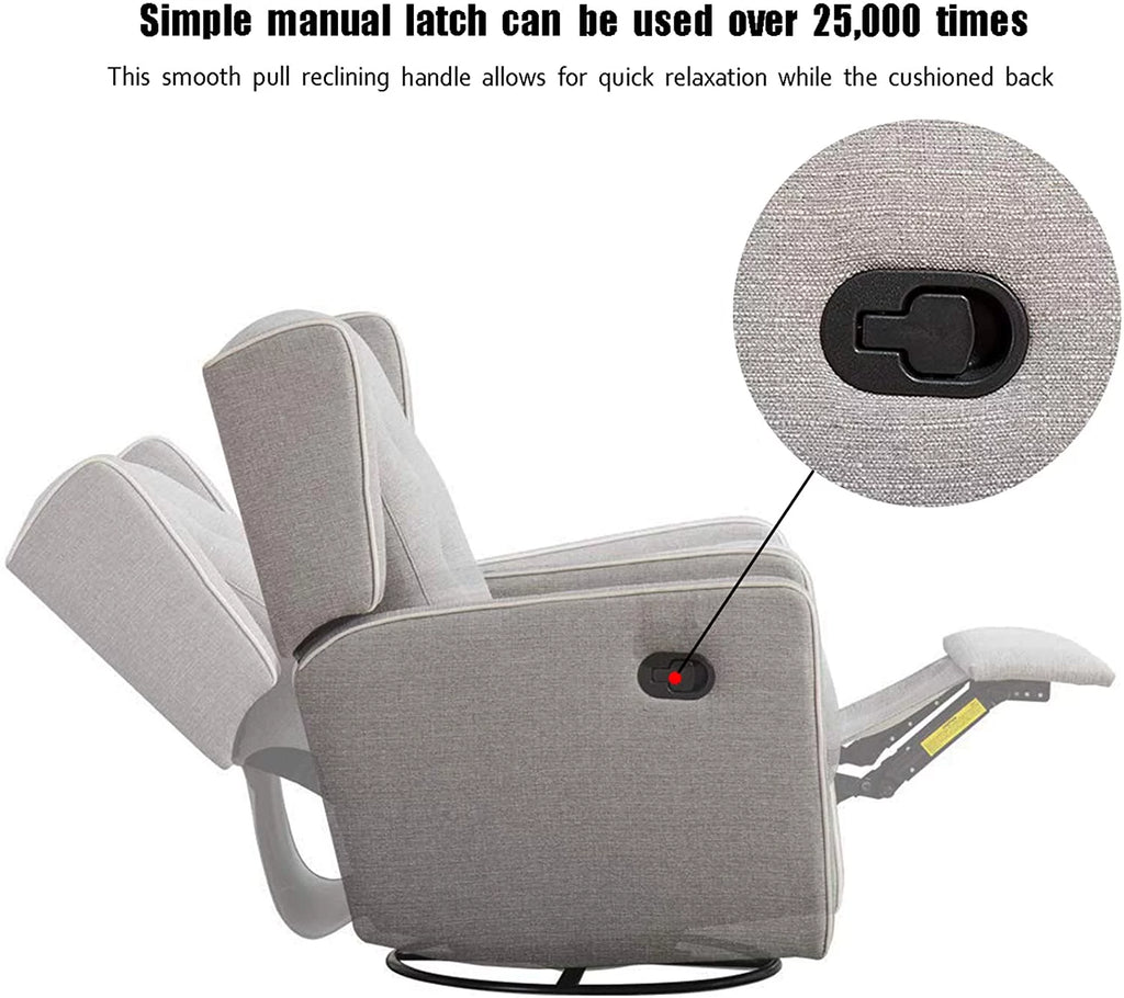 Gray Manual Swivel Rocker Recliner Chair K234042