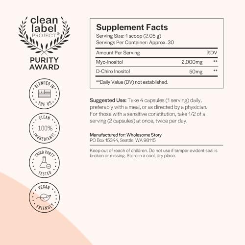 Myo-Inositol & D-Chiro Inositol Powder, 40:1 Ratio, 30-Day Supply Z164106