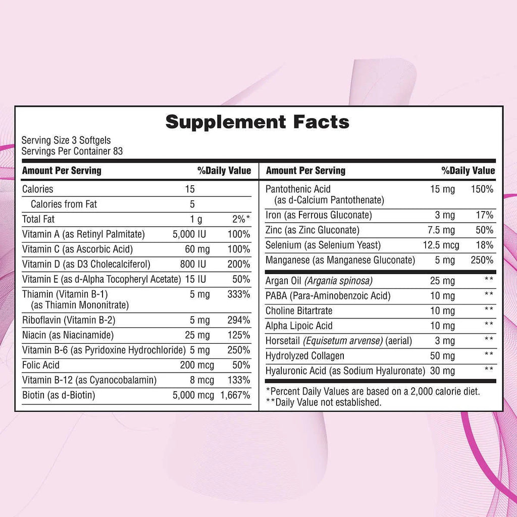 250 Softgels Hair Skin and Nails I36542