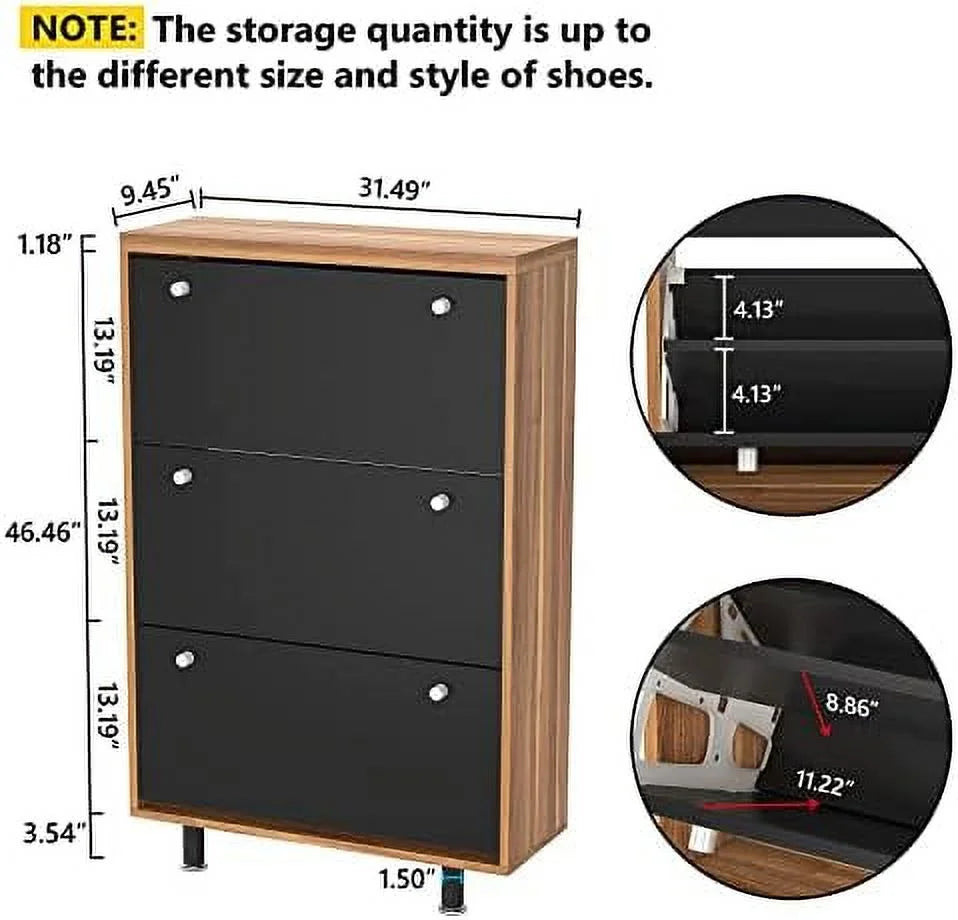 White 3 Drawer Shoe Cabinet L843