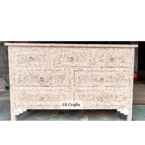 Pink Gray Hand Painted Wooden Chest of Drawers E3906