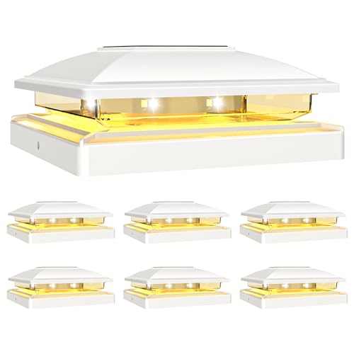 12pack Solar Post Cap Light for 4x4 5x5 6x6 Wooden Vinyl Post O50776