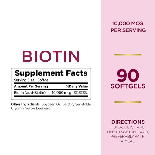 Biotin 10,000 mcg 90 Rapid Release Liquid Softgels V74997