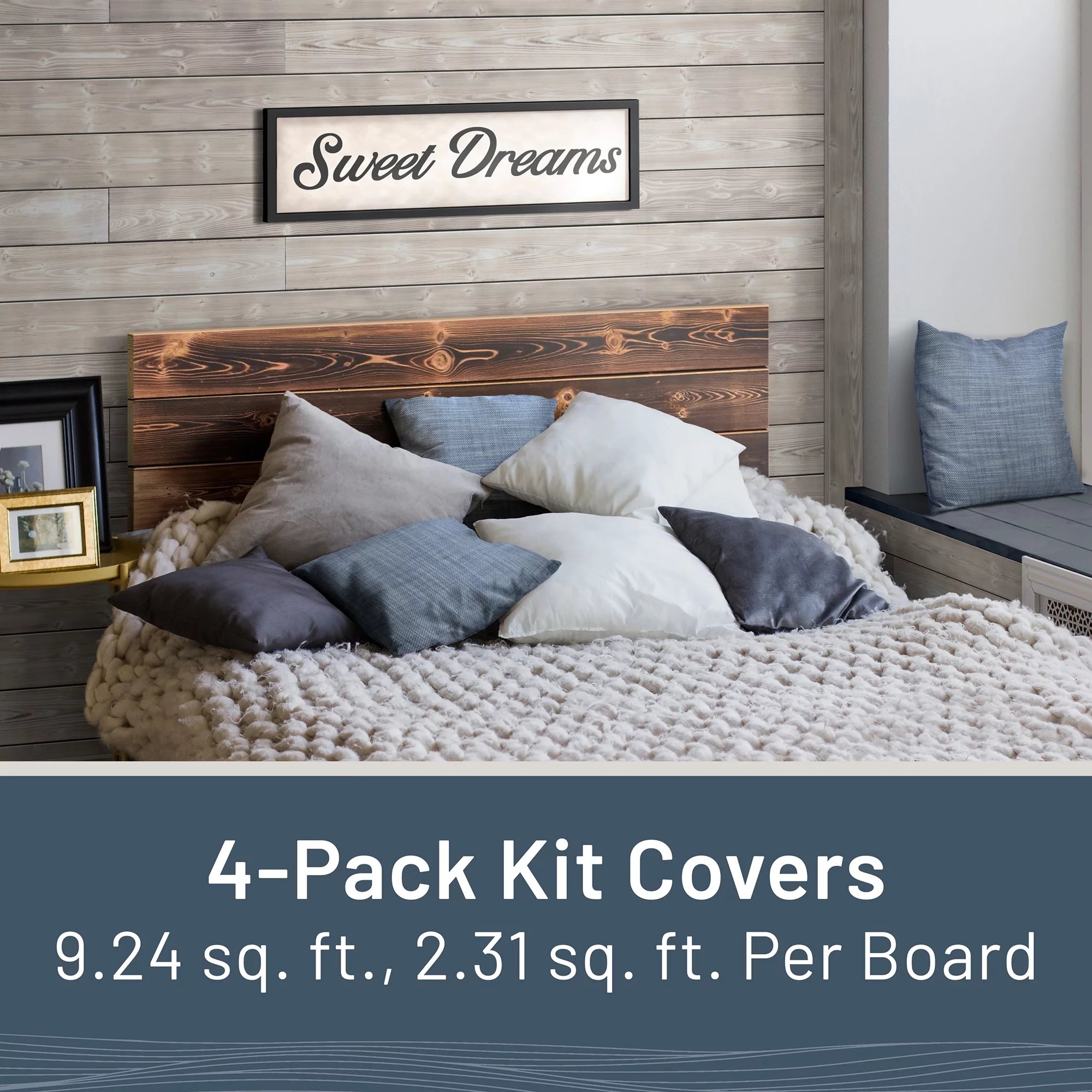 Charred Wood Shiplap Boards 4-Pack Smoke White E785981