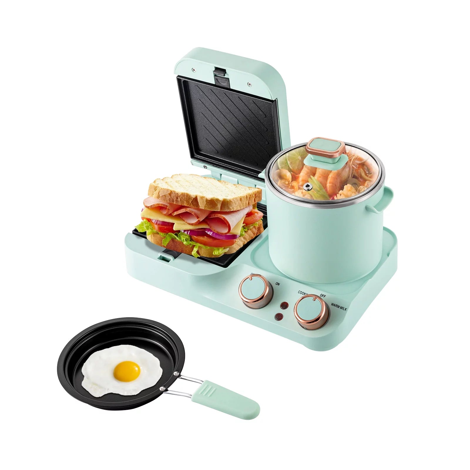 3 in 1 Breakfast Maker Machine with Non-stick Coating Plate X783