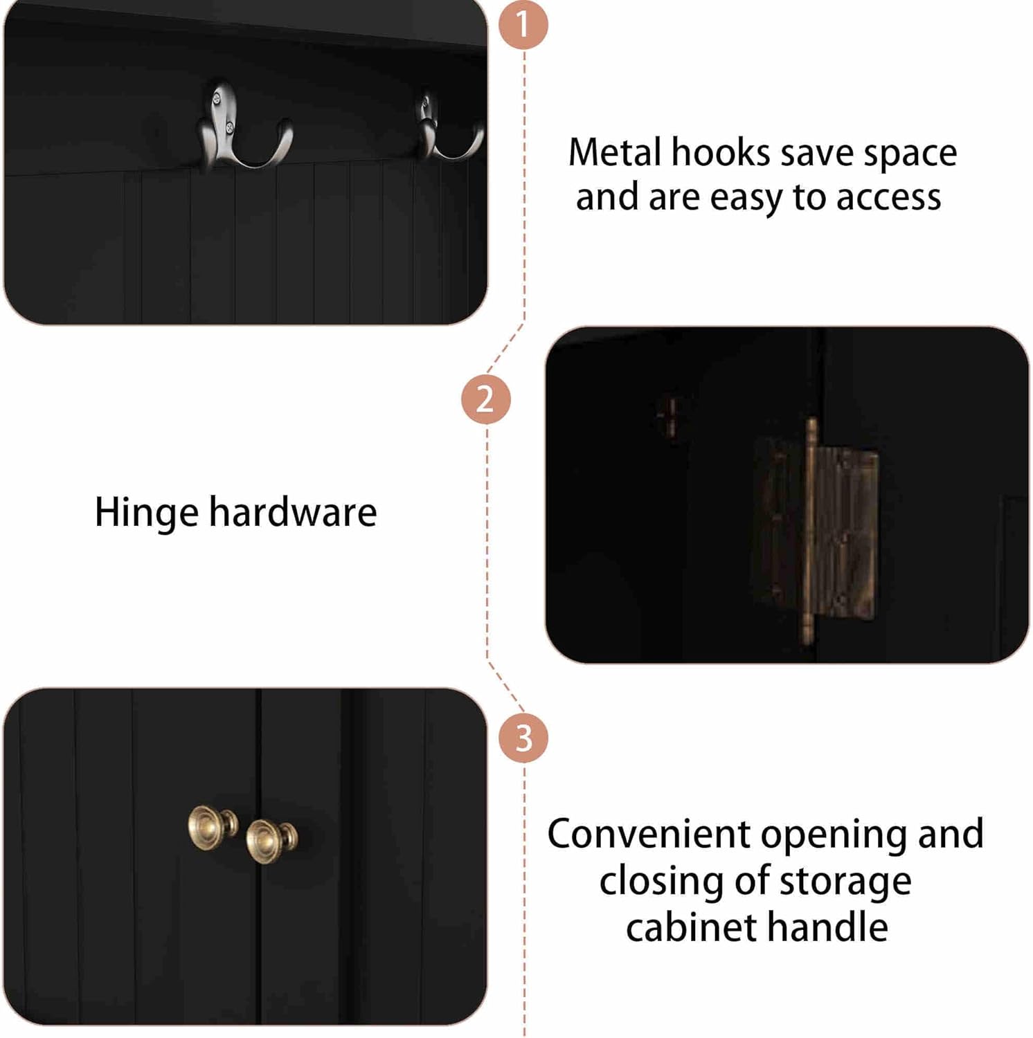 Hall Tree with Bench and Shoe Storage, Coat Rack O270982