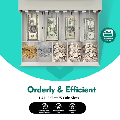 Black Grey Cash Register with Cash and Coin Drawer S444