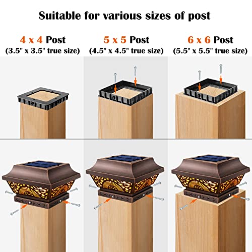2 Pack Black Metal Solar Post Cap Lights Q37023