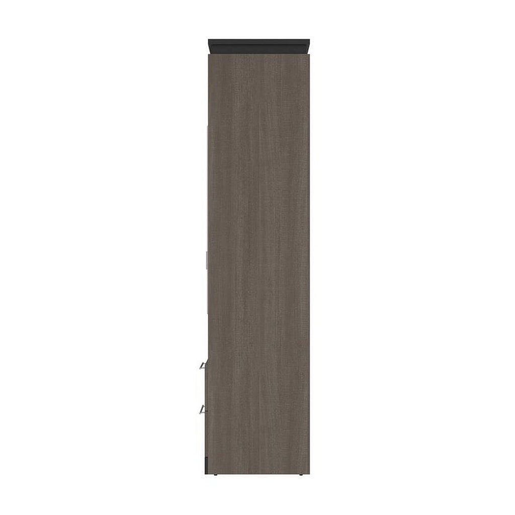98" Full Murphy Bed and 2 Bookcases with Drawers in Bark Gray R754