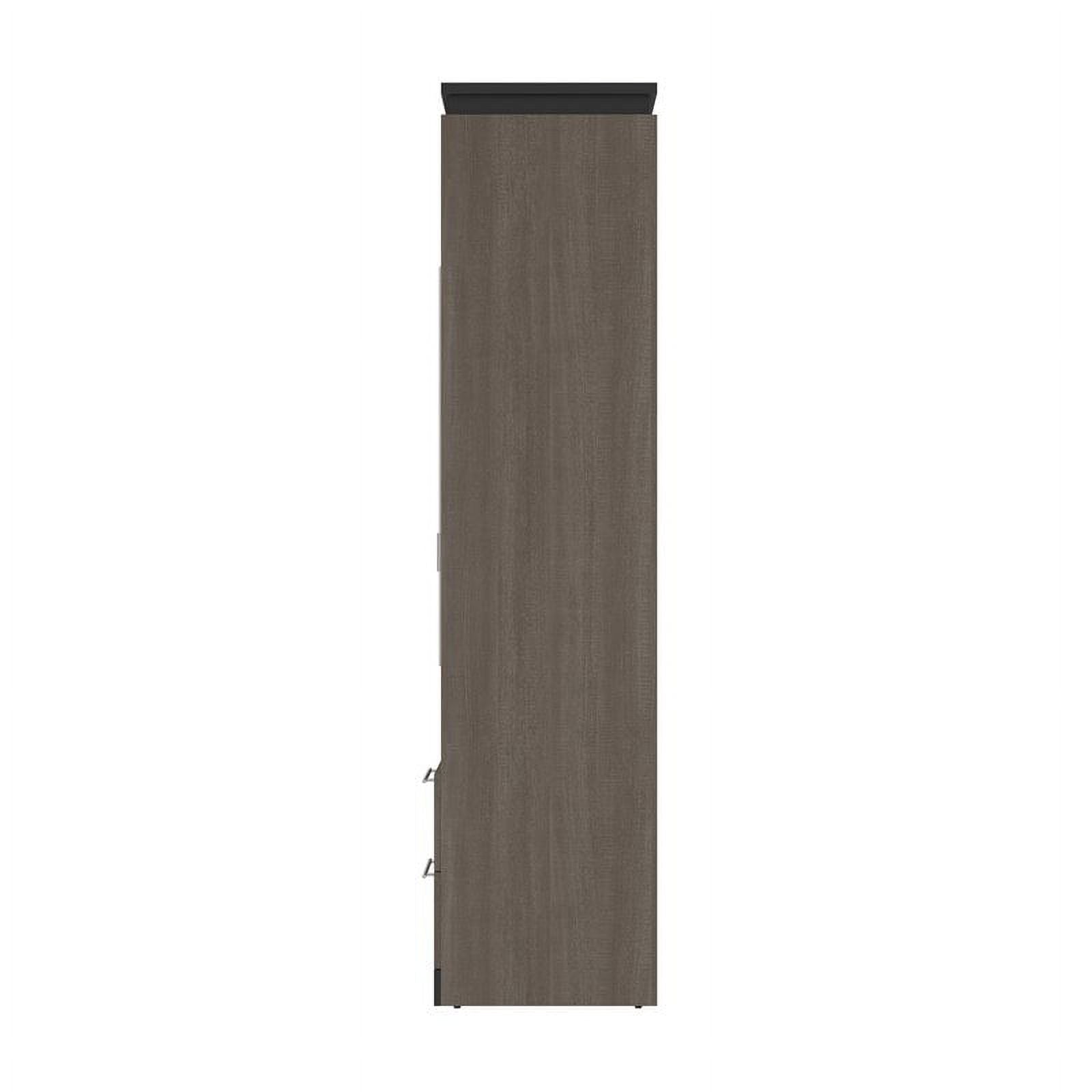 98" Full Murphy Bed and 2 Bookcases with Drawers in Bark Gray R754