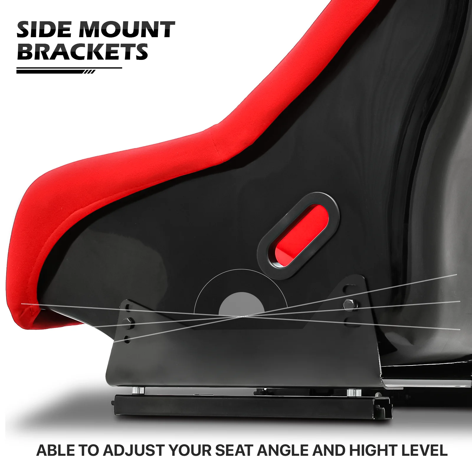 Racing Steering Wheel Stand with Racing Seat, Adjustable Slide, Red T84583
