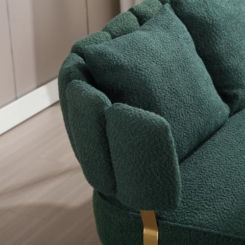 Beige Polyester 2-Seater Loveseat Sofa with Pillow P96608
