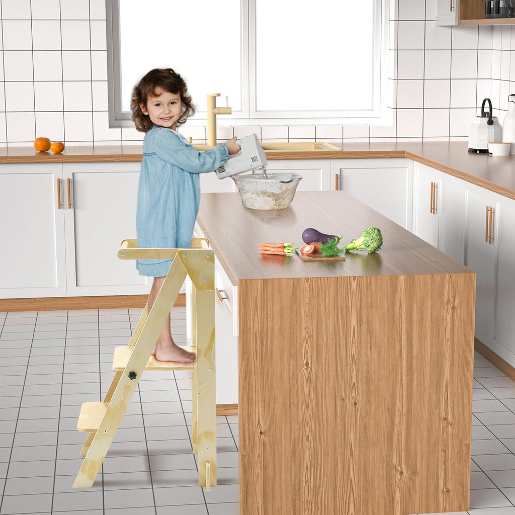 Folding Wooden Toddler Step Stool Q655769