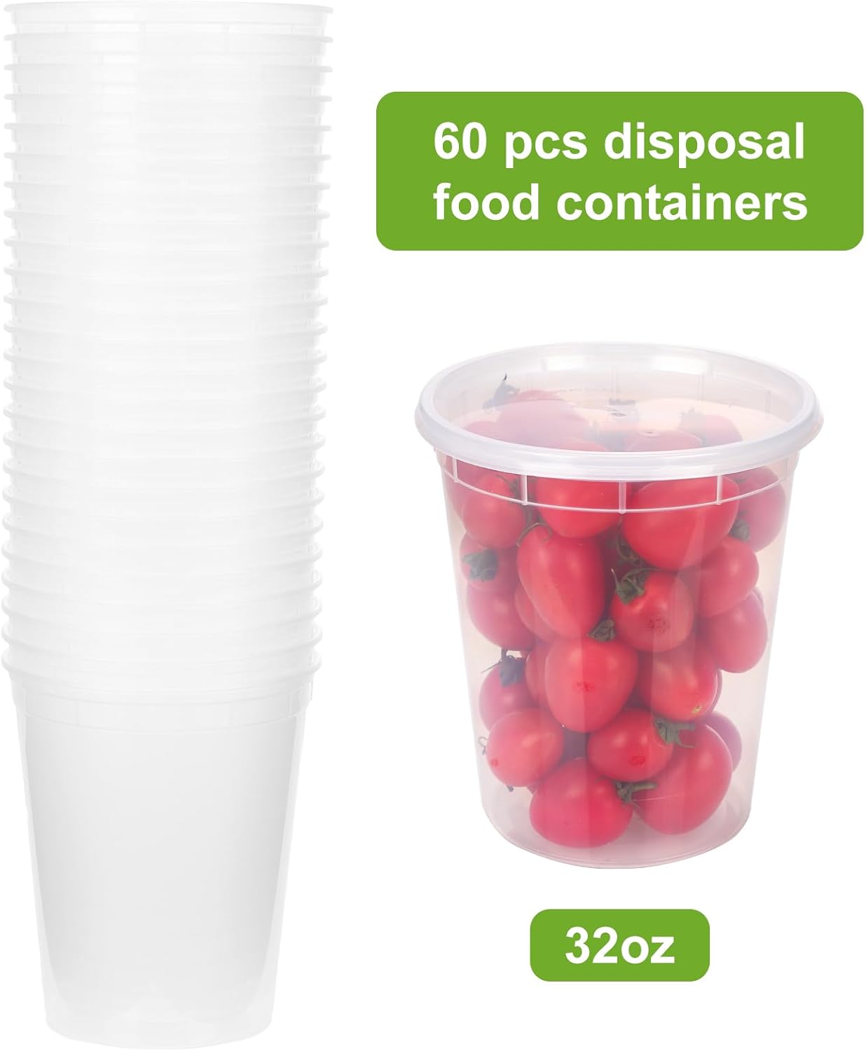60 Sets 32 Oz Soup Containers with Lids P813292