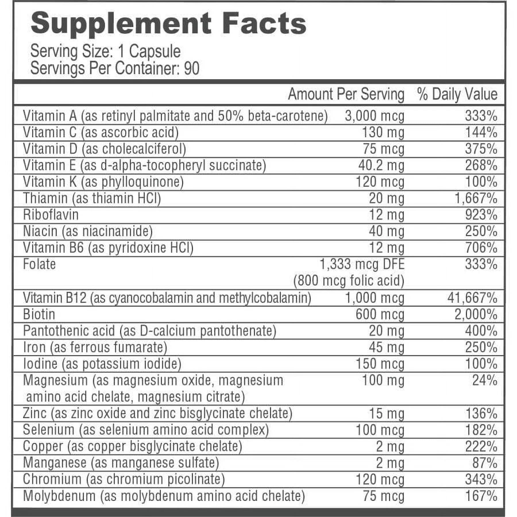 Bariatric Multivitamin Capsule with 45mg Iron 1-Month Supply A553