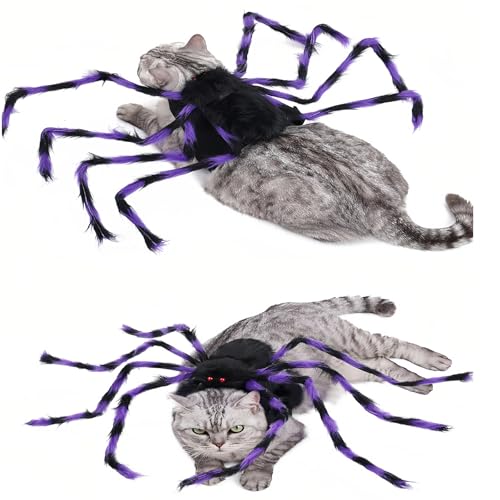 Black & Purple Adjustable Velcro Pet Costume with Giant Furry Legs M100