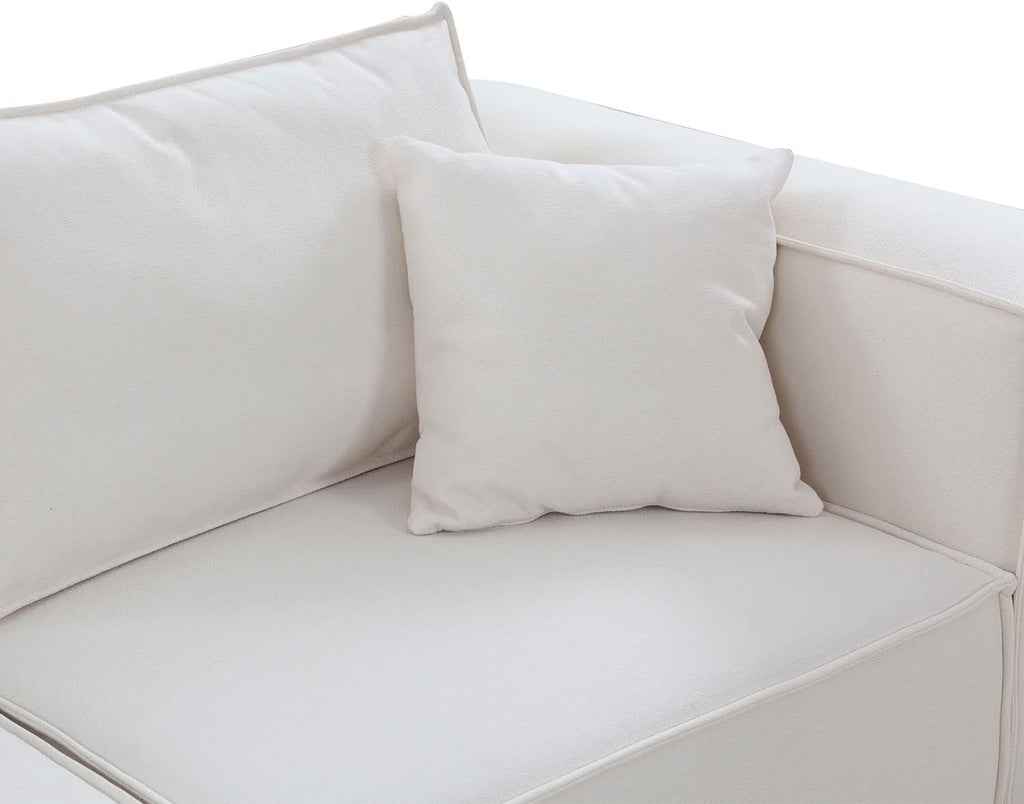 White L Shaped Modular Sectional Sofa with Ottoman X6226