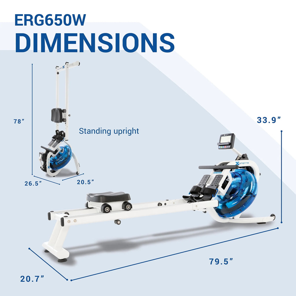 Water Rowing Machine with 6 Resistance Levels and LCD Display B379876