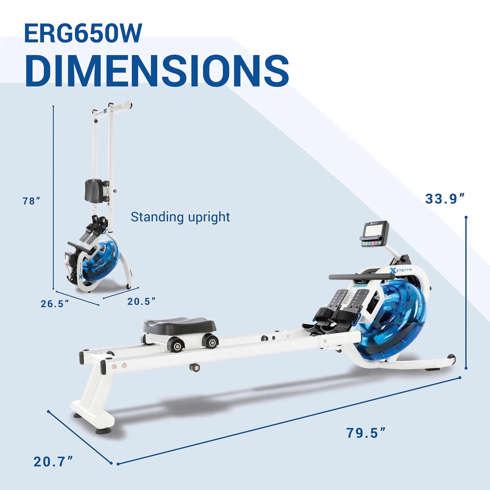 Water Rowing Machine with 6 Resistance Levels and LCD Display B379876