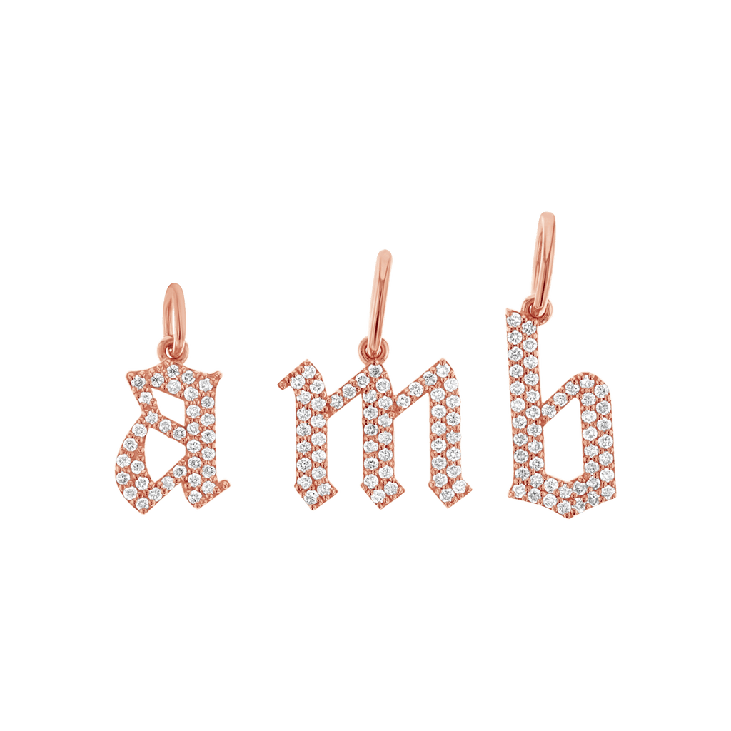 Gothic Old English Initial Charm T478