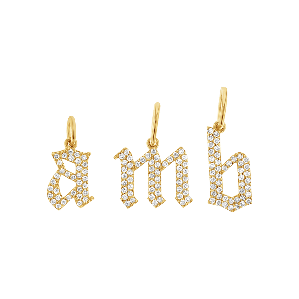 Gothic Old English Initial Charm T478