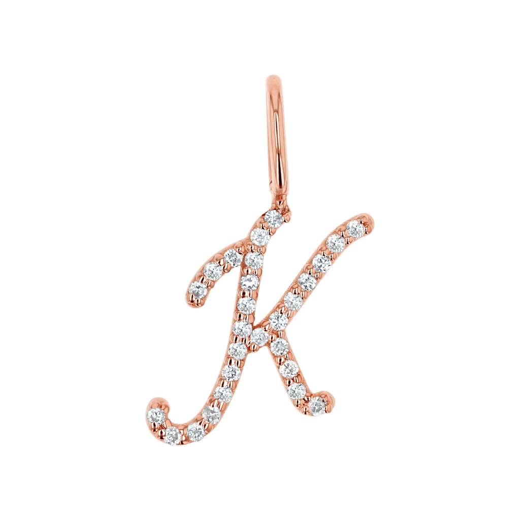 Diamond Script Letter Charm S1972