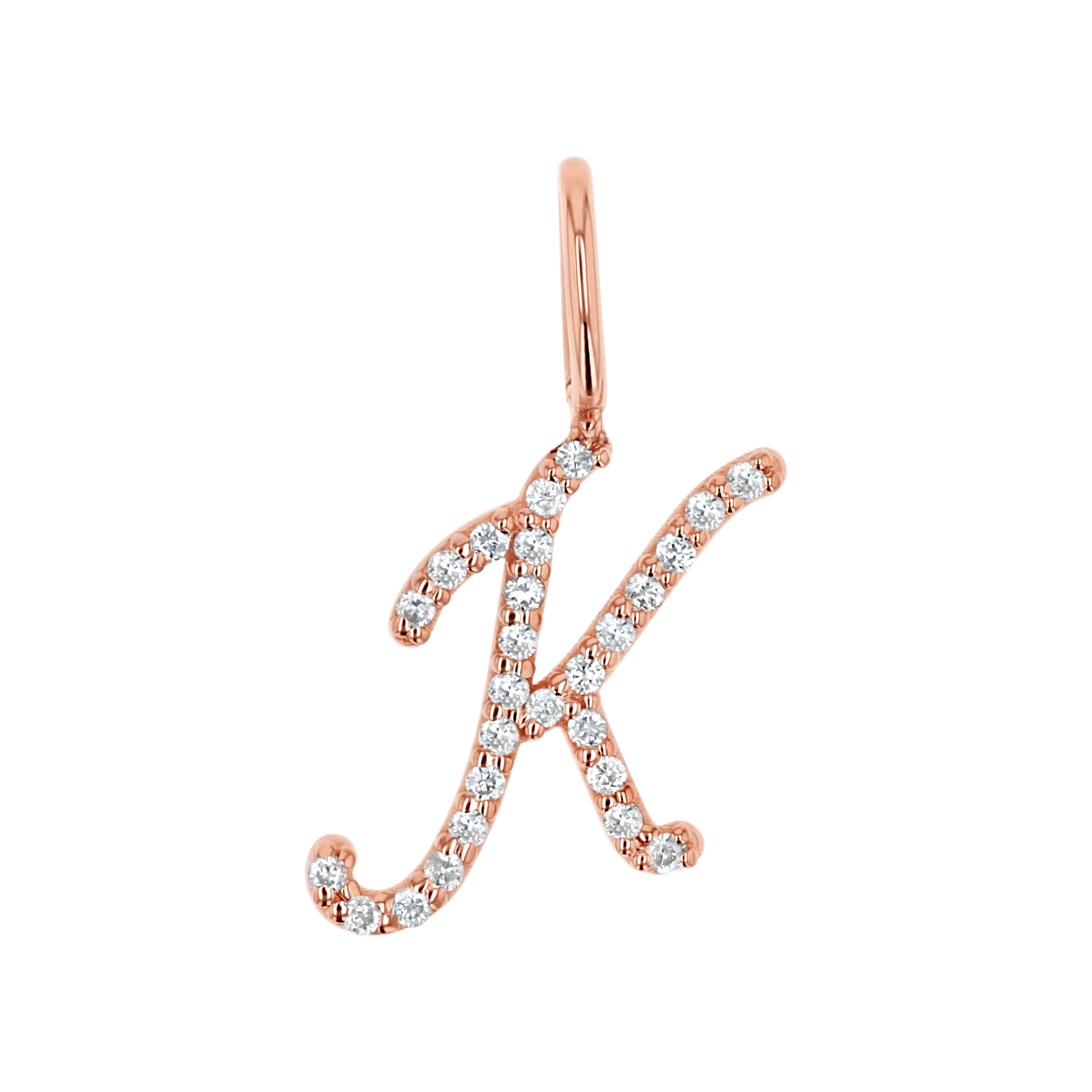 Diamond Script Letter Charm S1972