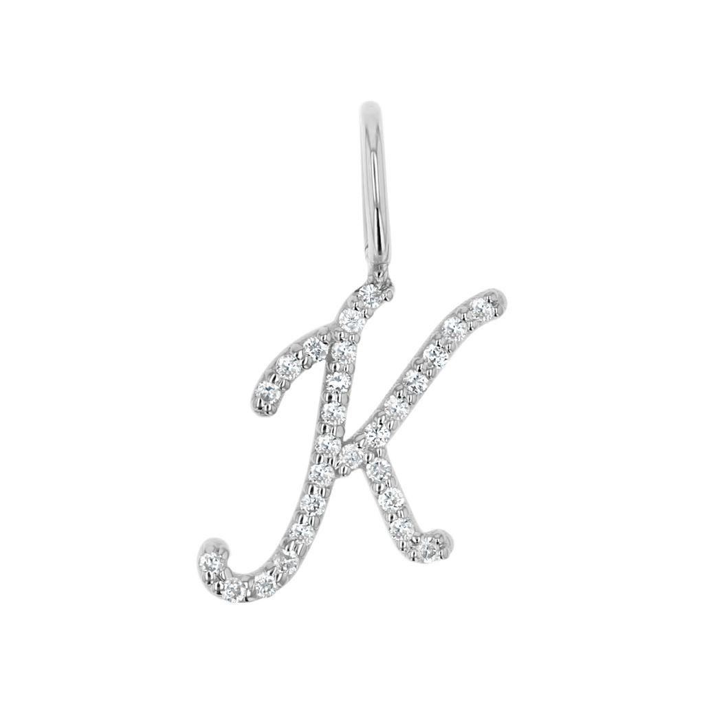 Diamond Script Letter Charm S1972