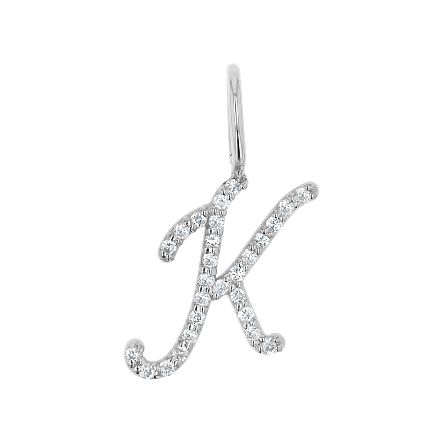 Diamond Script Letter Charm S1972