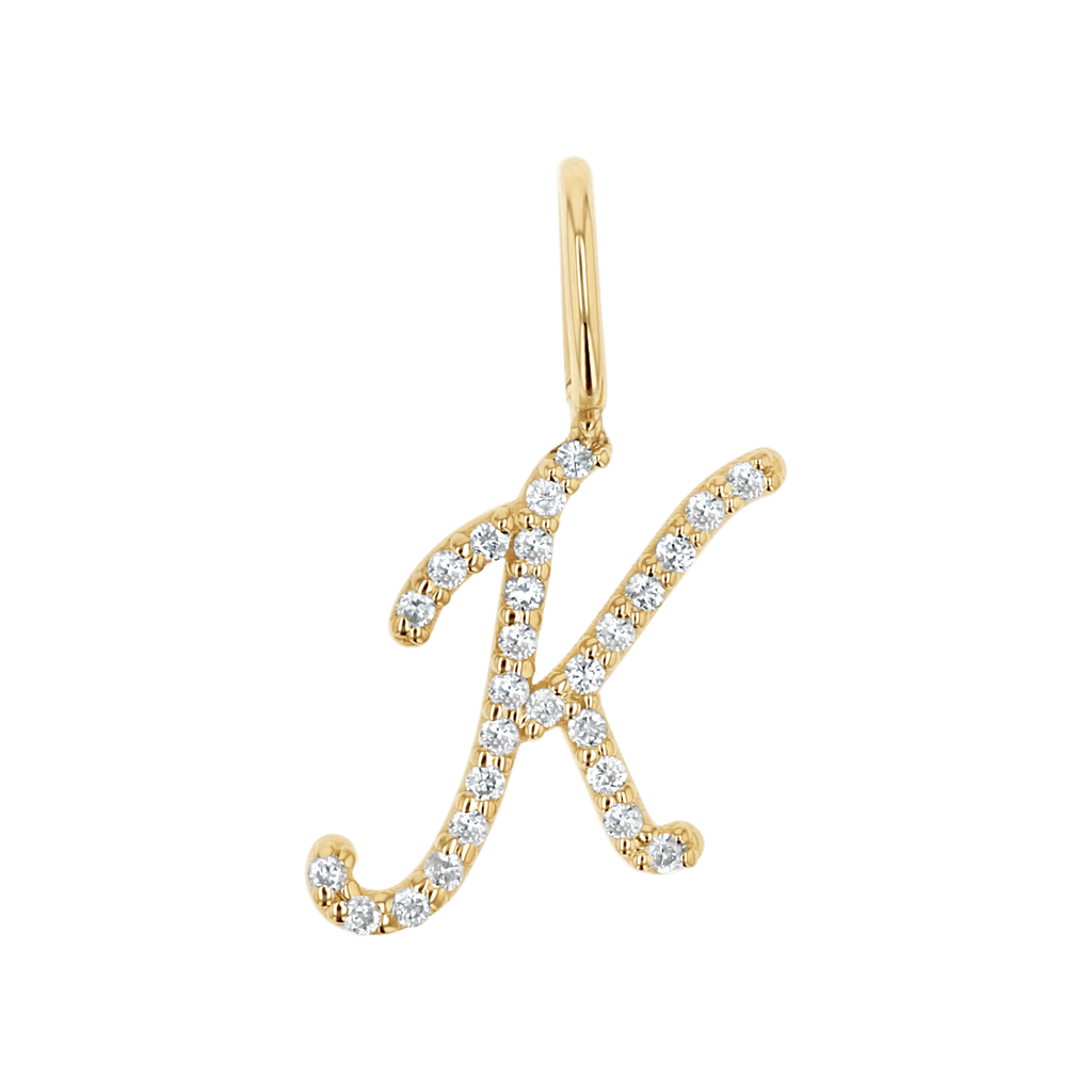 Diamond Script Letter Charm S1972