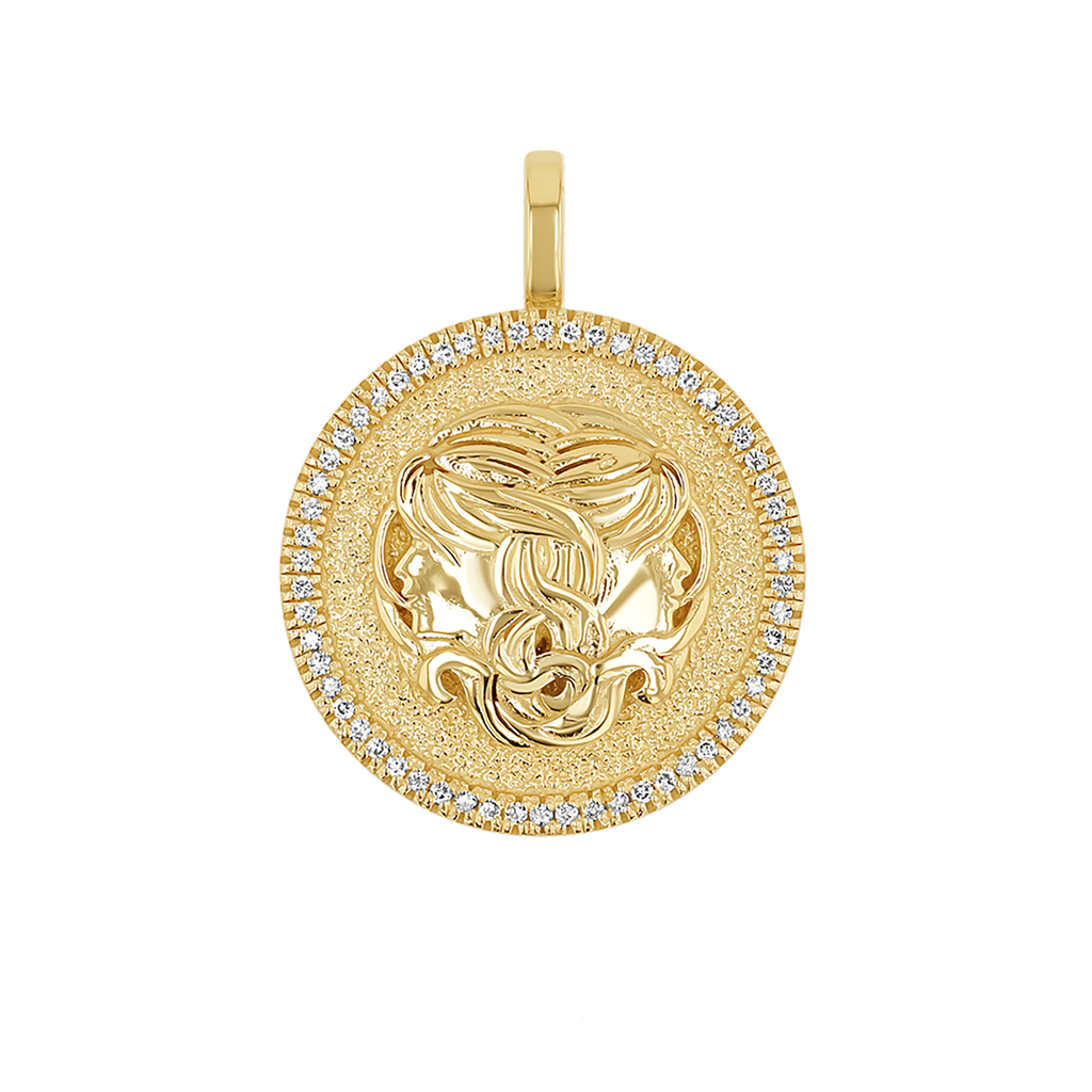 Zodiac Coin Medallion Charm V915