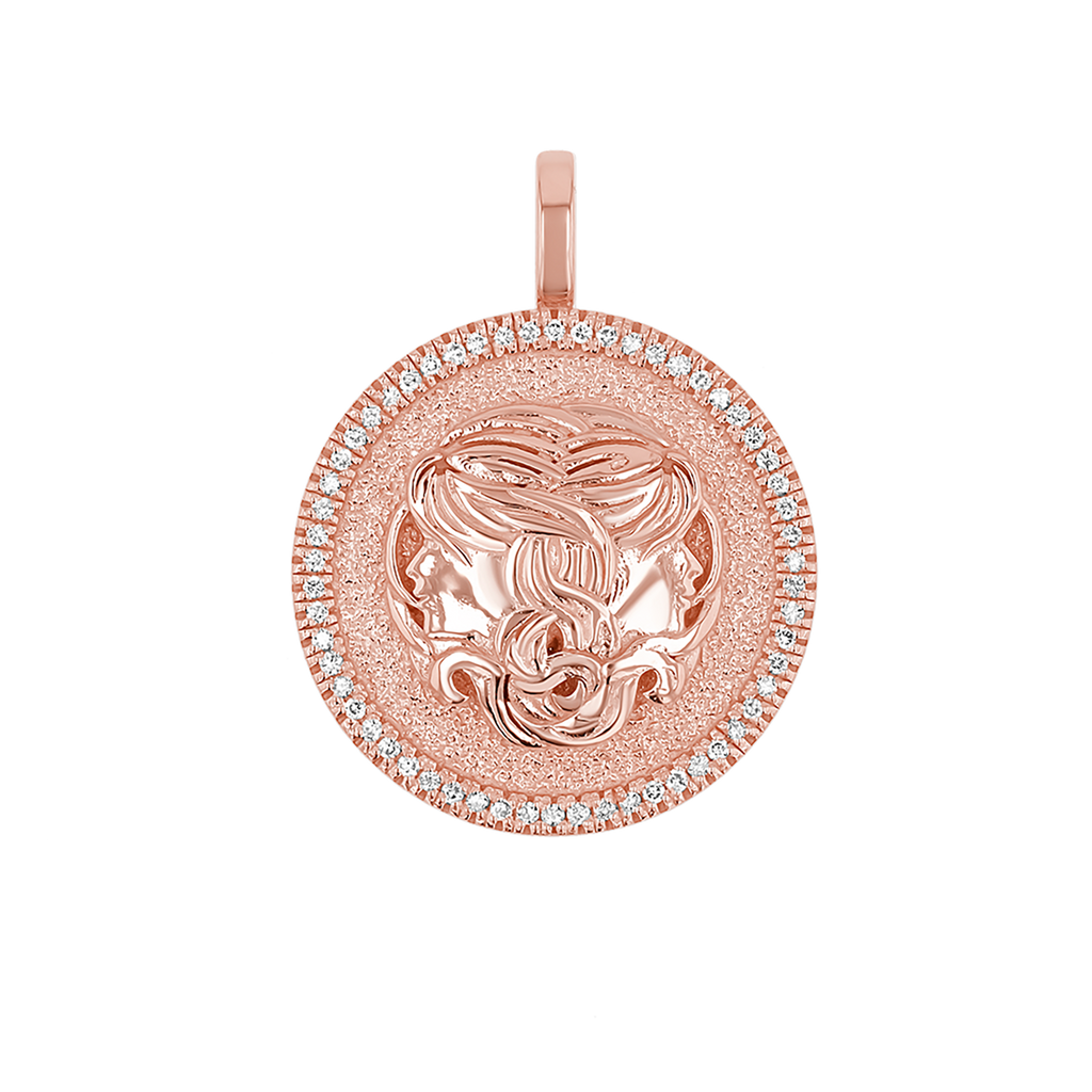 Zodiac Coin Medallion Charm V915