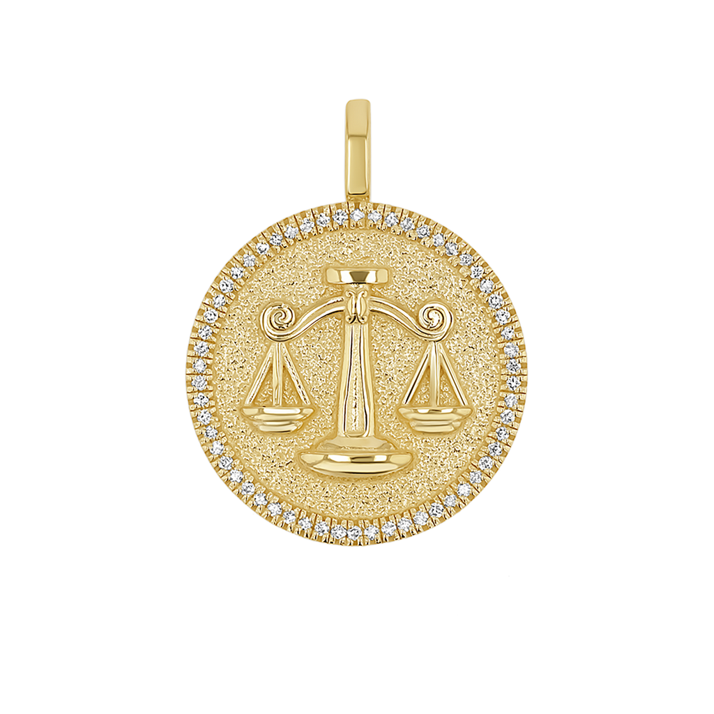 Zodiac Coin Medallion Charm V915