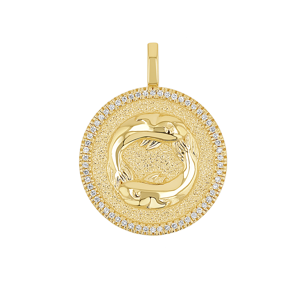 Zodiac Coin Medallion Charm V915