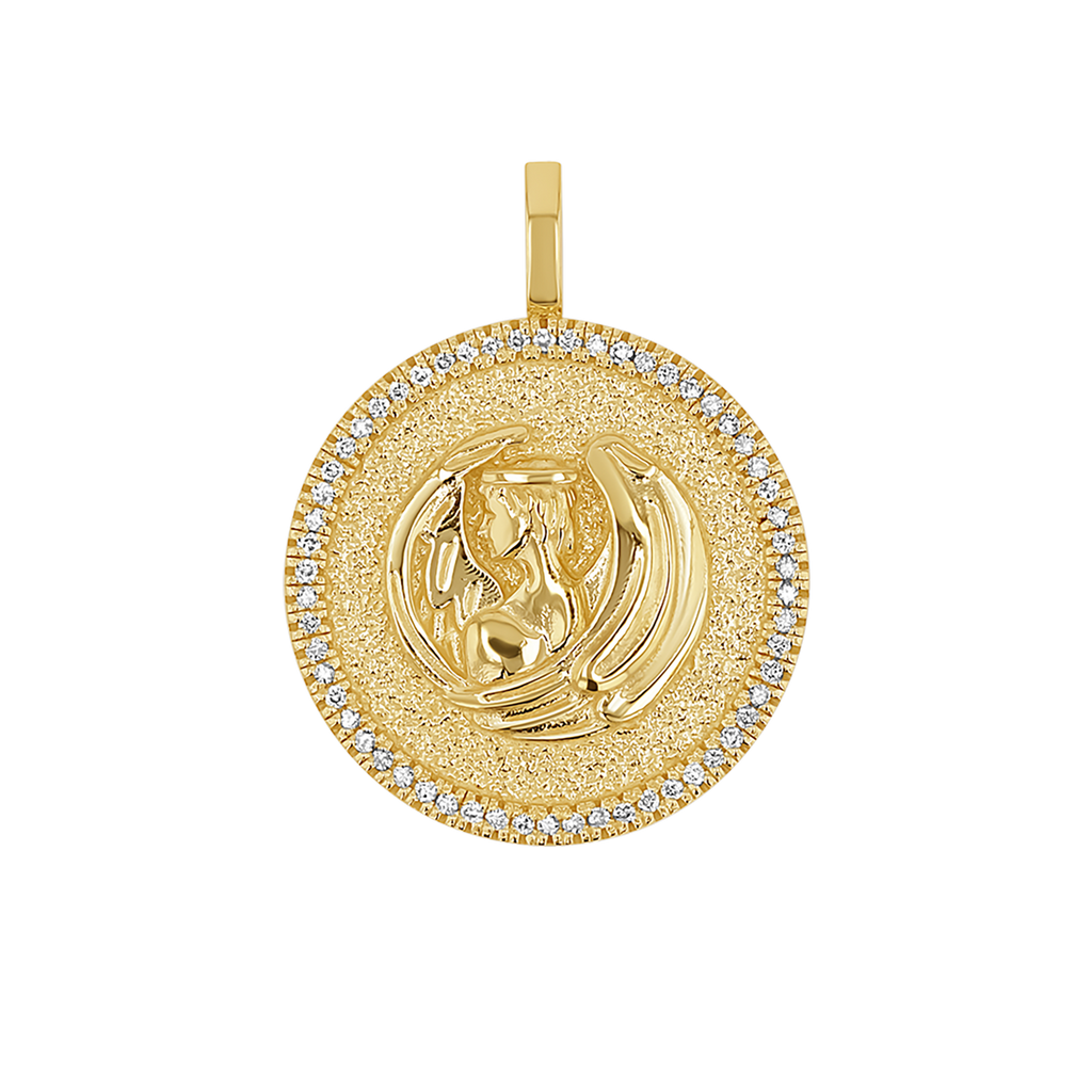 Zodiac Coin Medallion Charm V915