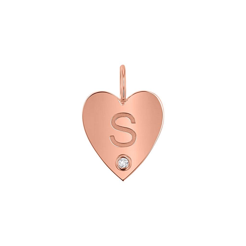 Diamond Initial Heart Charm X7223