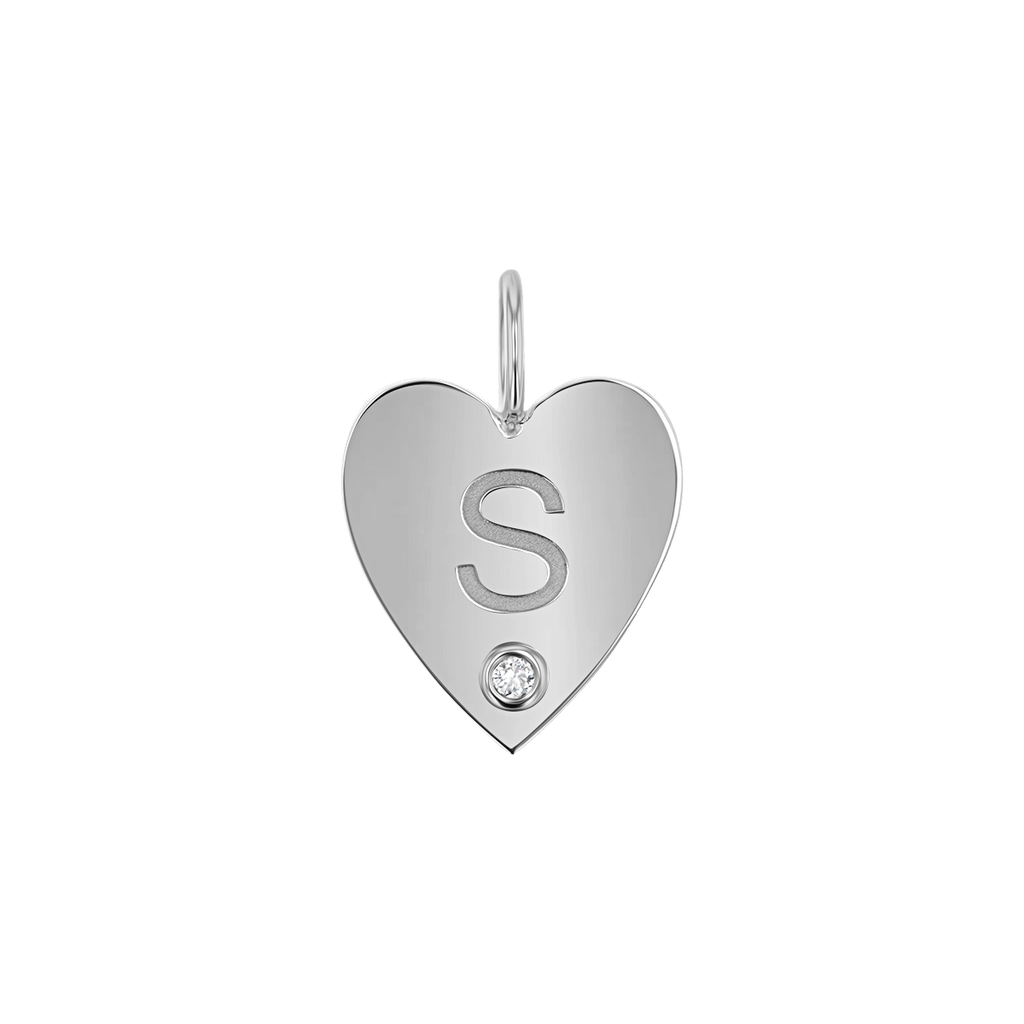 Diamond Initial Heart Charm X7223