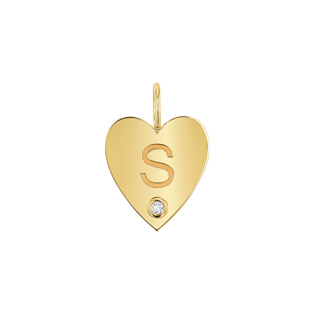 Diamond Initial Heart Charm X7223