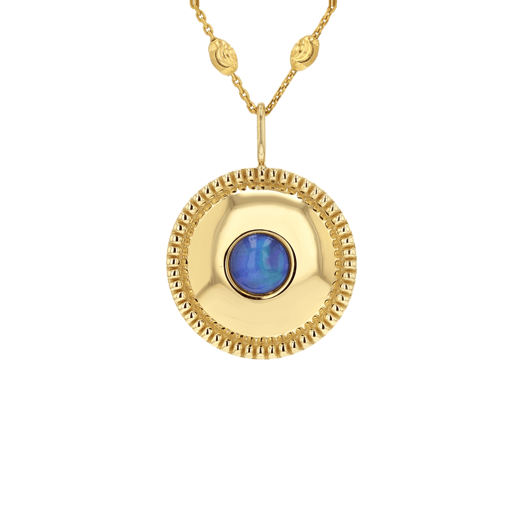 Beaded Opal Medallion Charm V727477