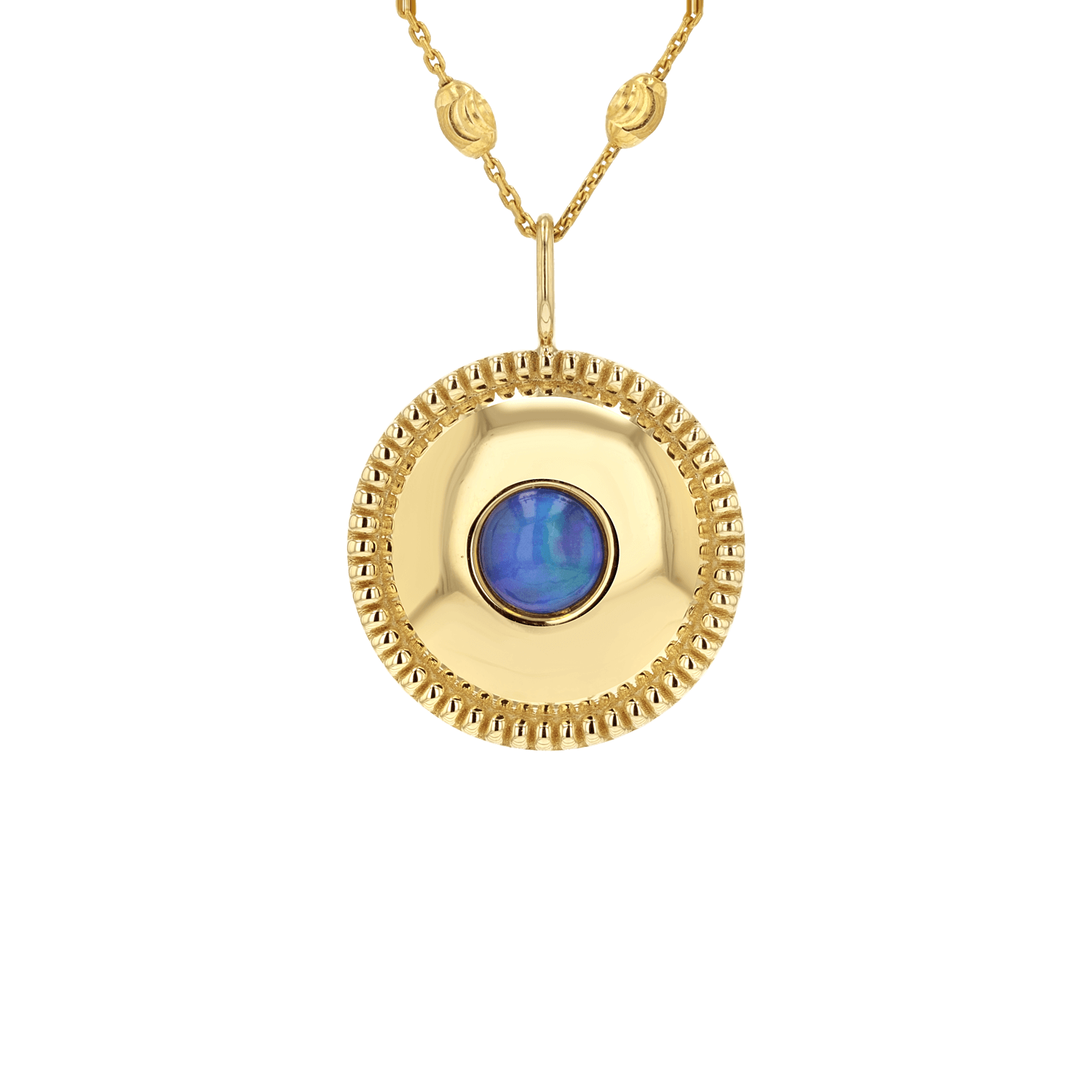 Beaded Opal Medallion Charm V727477