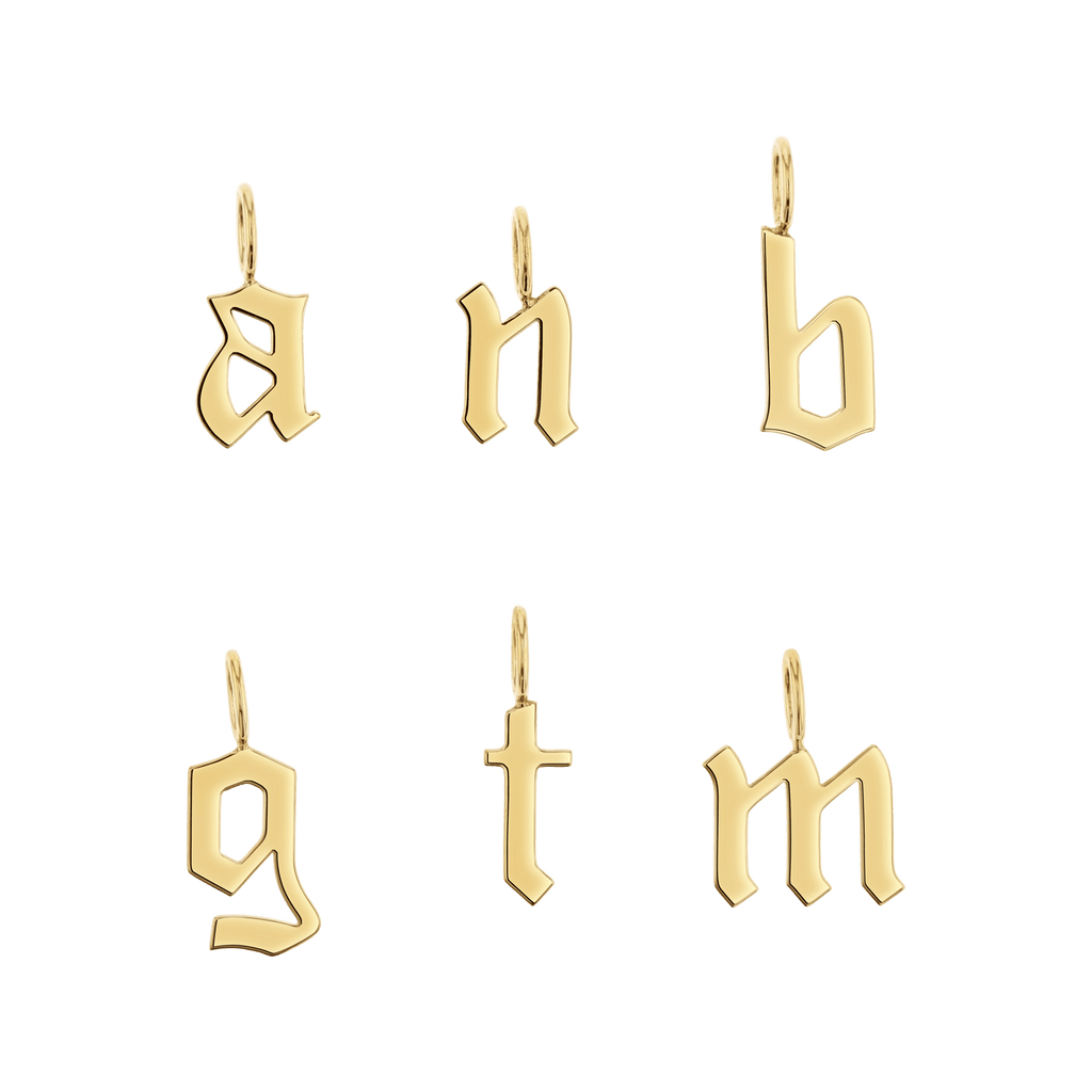 Gothic Old English Initial Letter Charm W17433