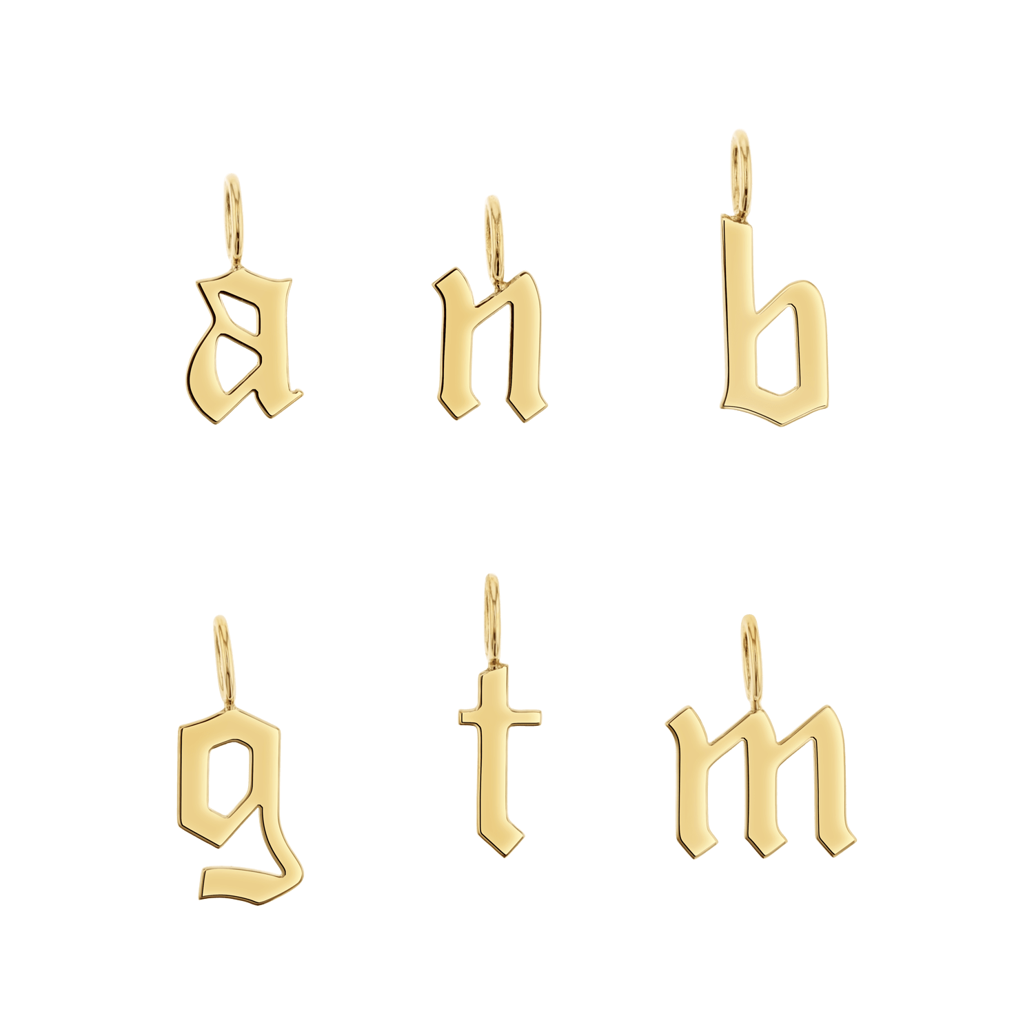 Gothic Old English Initial Letter Charm W17433
