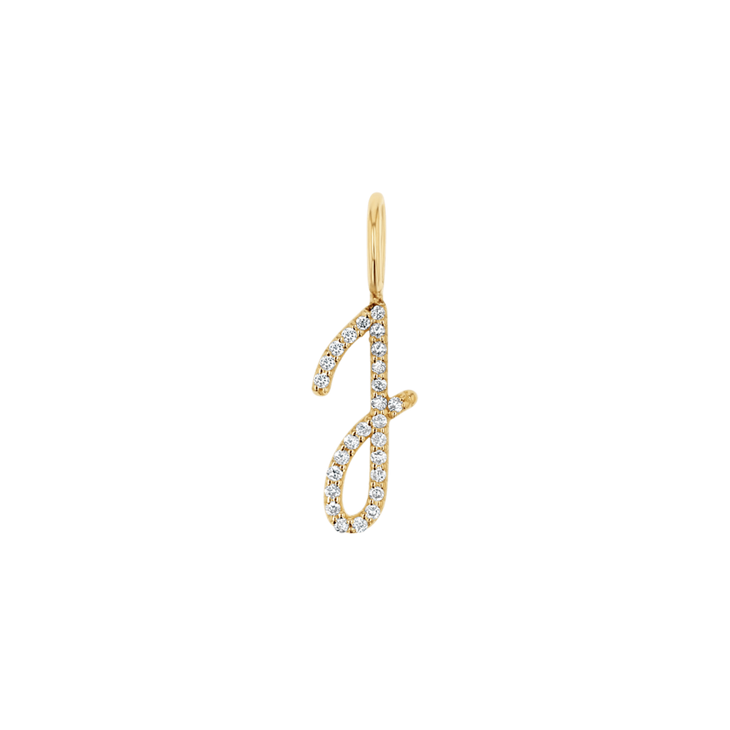 Diamond Script Letter Charm S1972